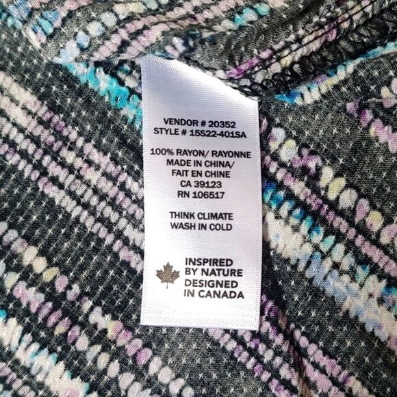 Northern Reflections Size Large 100% Rayon Button Down Top - Picture 7 of 9